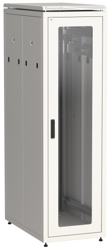 ITK LINEA N Шкаф напольный сетевой 19" 38U 800х1000мм стеклянная передняя дверь задняя металлическая серый | код LN35-38U81-GM | IEK